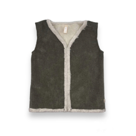 Gilet | Teddy rib groen