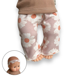 poppen flared + haarbandje  |  roze madeliefjes