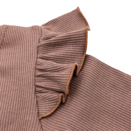 Longsleeve + ruffle |  old mauve