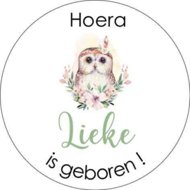 Traktatie stickers geboorte| bos dieren