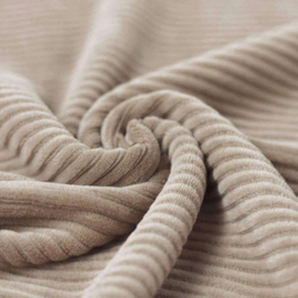 Flared | Brede Ribfluweel donker Beige
