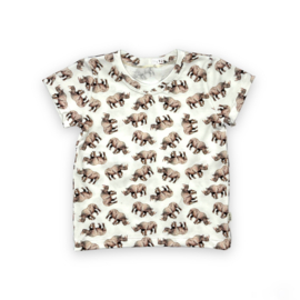 Shirt korte mouw | off white  neushoorn