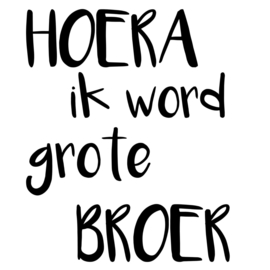 Strijkapplicatie | Hoera! Ik word grote BROER