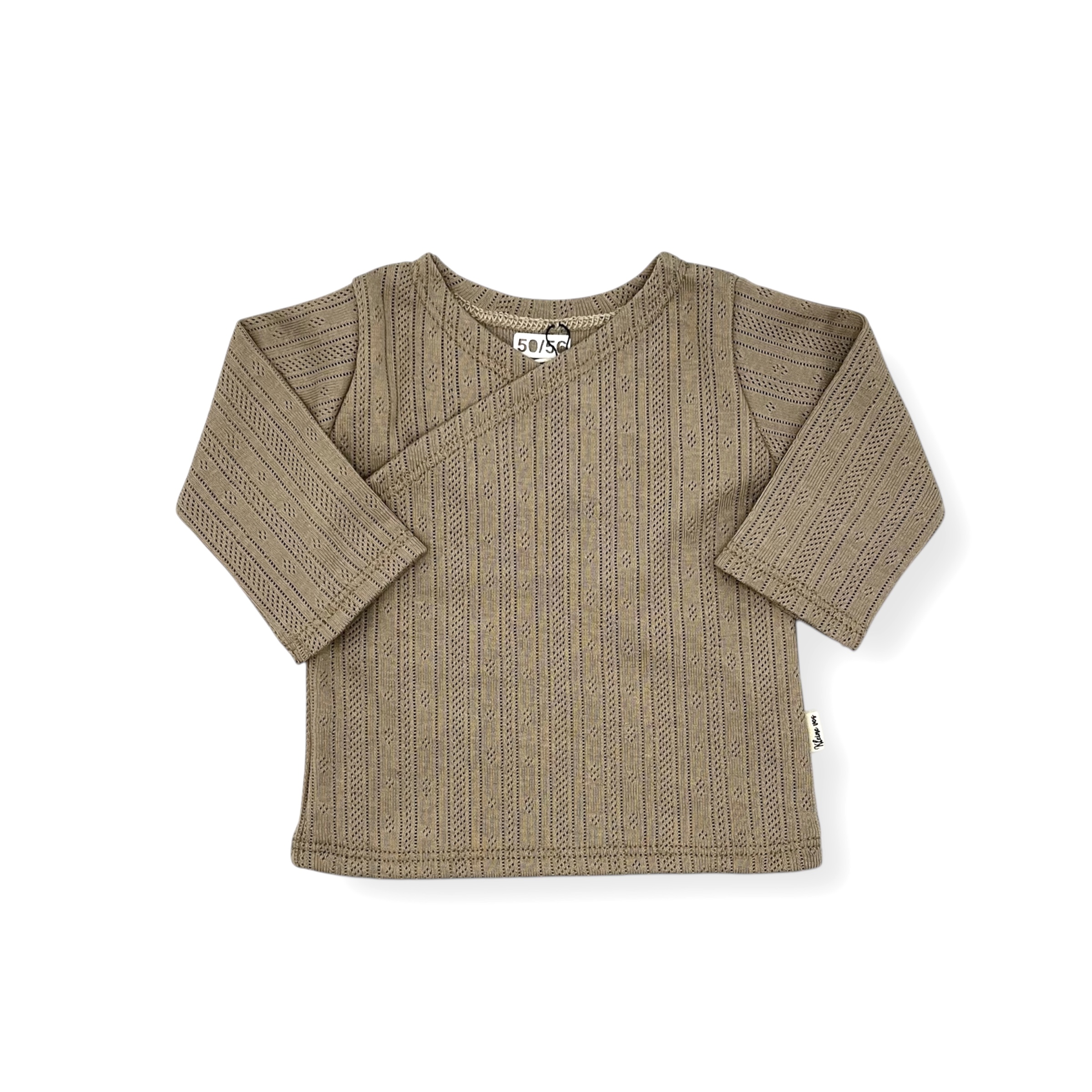 Overslag shirt |  beige  pointelle