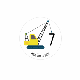Traktatie stickers | Kraan met cijfer