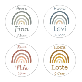 Traktatie stickers | regenbogen pastel