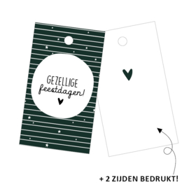 Cadeaulabel - Gezellige feestdagen -  40x70mm