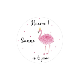 Traktatie stickers | Flamingo kroontje