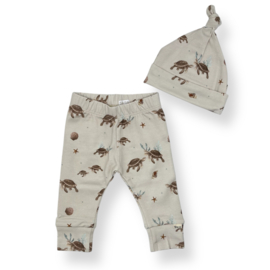 broekje / legging + mutsje  | Schildpadden