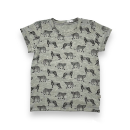 Shirt korte mouw | cheeta grijs