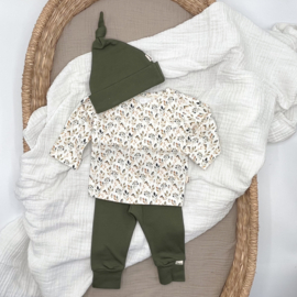 Newborn setje |  blaadjes donker groen