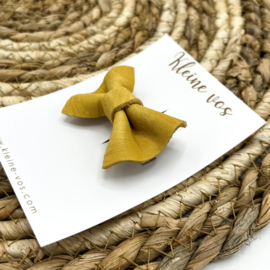 Alligator clip | Strik leer oker geel | klein
