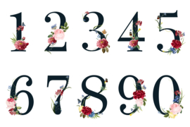 Traktatie stickers | Numbers and flowers