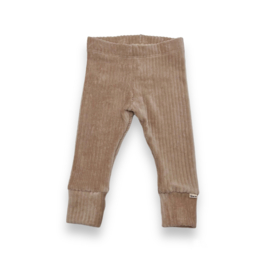 Broekje skinny  |  Brede Ribfluweel donker Beige