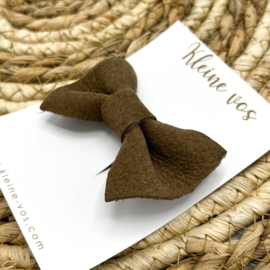 Alligator clip | Strik leer oud bruin | groot