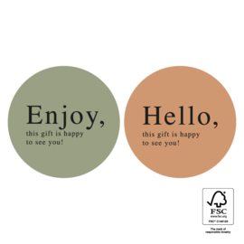 Enjoy/ Hello  55 mm | sticker | 9 stuks