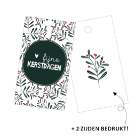Cadeaulabel - Fijne feestdagen - 40x70mm
