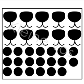 Versier traktatie sticker | beren gezichtjes 10 stuks 