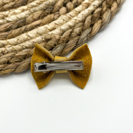 Alligator clip | Strik leer oker geel | klein