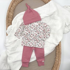 Newborn setje |  bloemen roze offwhite