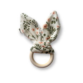 Bijtring  |  rib bloemen off white