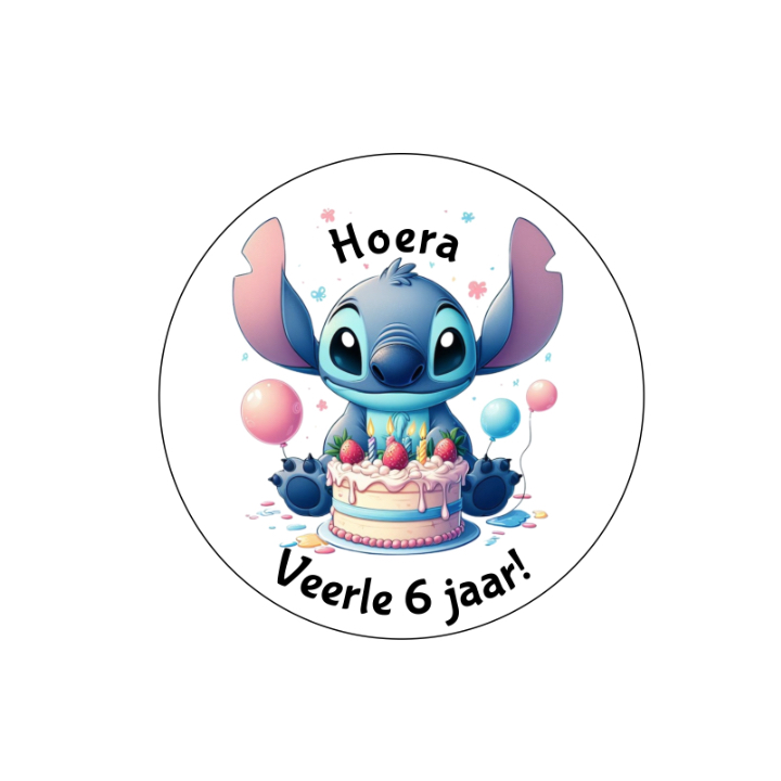 Traktatie stickers | stitch met taart