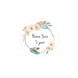 Traktatie stickers | Bloemkrans