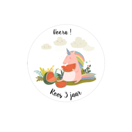 Traktatie stickers | Unicorn zomer