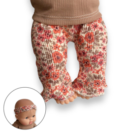 poppen flared + haarbandje  |  rib struikbloemen