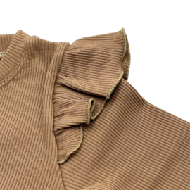 Longsleeve + ruffle |  cacao
