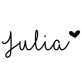 Naam sticker (met hartje)  | Julia