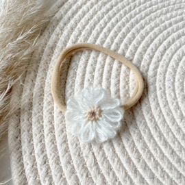 haarbandje  |  vintage bloem White