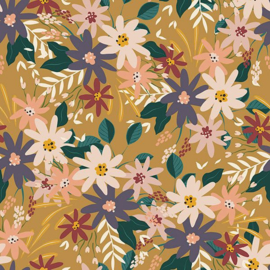 Werp lint vlieger | gele bloemen