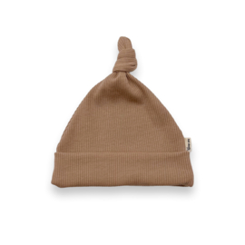 Mutsje 0-3 maanden |   Rib jersey taupe