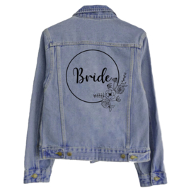 Strijkapplicatie bruiloft  |  Bride in rondje met bloemen