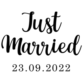 Strijkapplicatie bruiloft  | just married +datum
