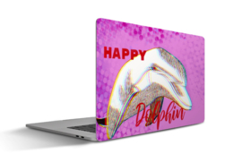 Laptop sticker Dolfijn.Happy Dolpin