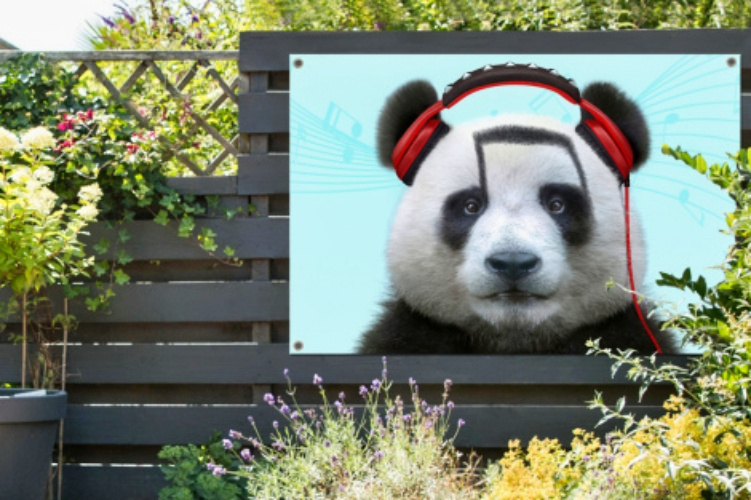Tuinposter Funny Panda