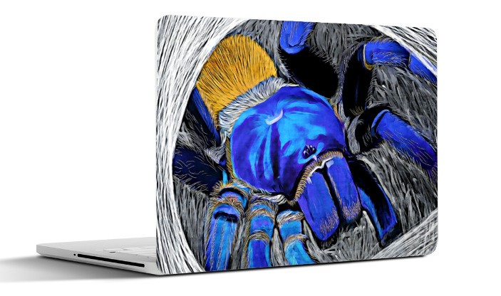 Laptopsticker Tarantula. Greenbottle blue