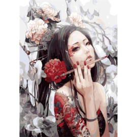 Japanse dame met tattoo