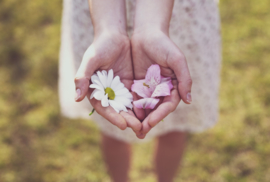 bloemen in kinderhand