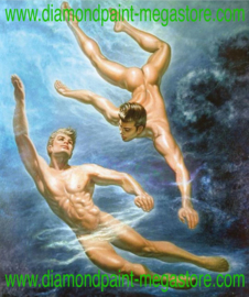 2 zwemmende mannen