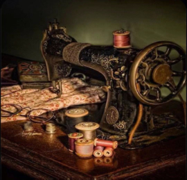 Oude naai machine