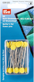 Prym Quilt-spelden met bloemkop, staal, geel, 50 mm