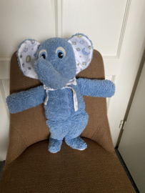Kant & Klaar Blauwe knuffel olifant