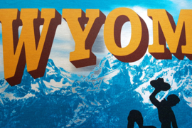 Wyoming welcome sign | aluminium