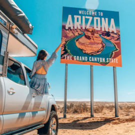 Arizona welcome sign - Horseshoe Bend | aluminium