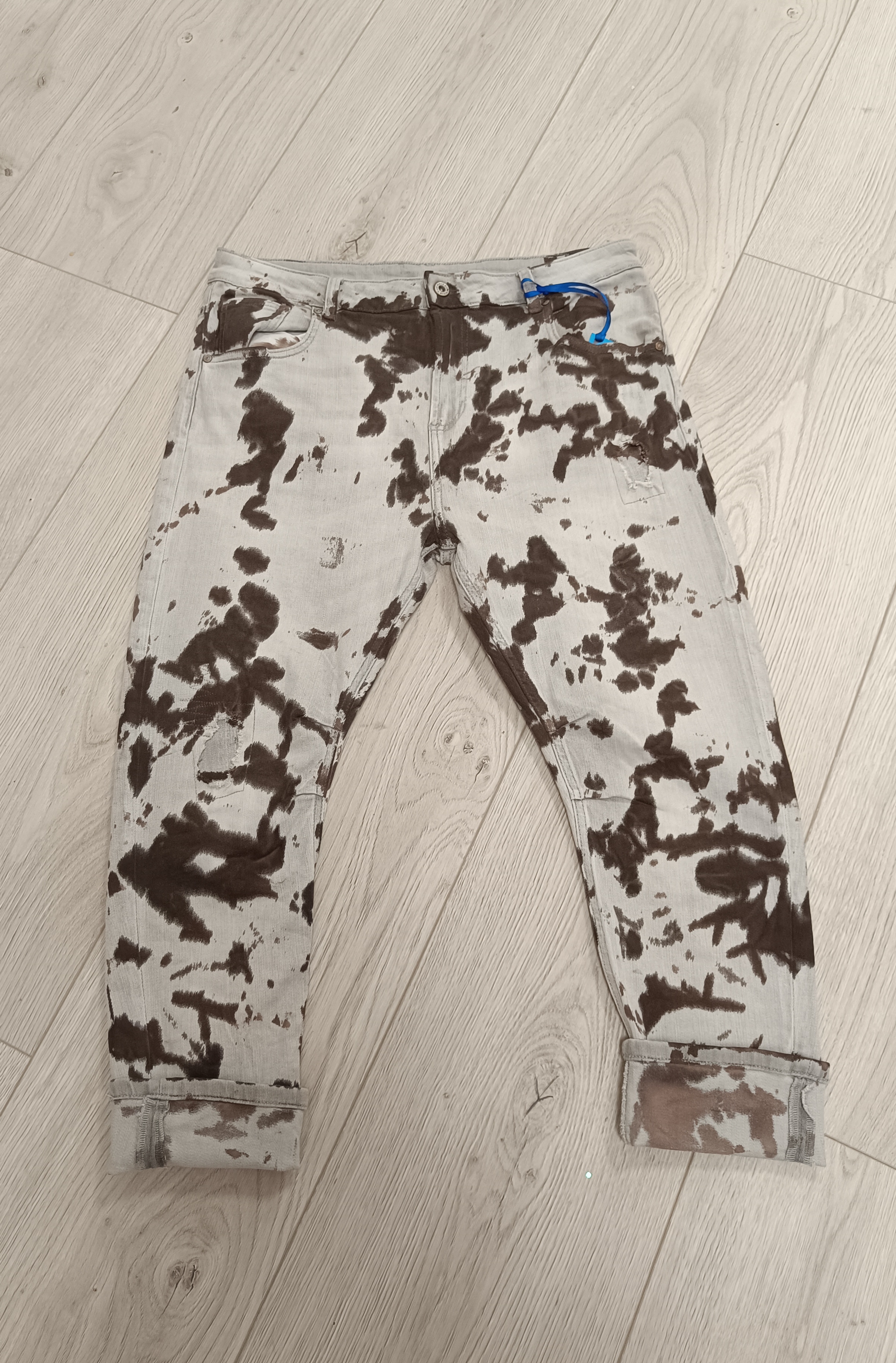 Jeans koeien vlekken choco bruin