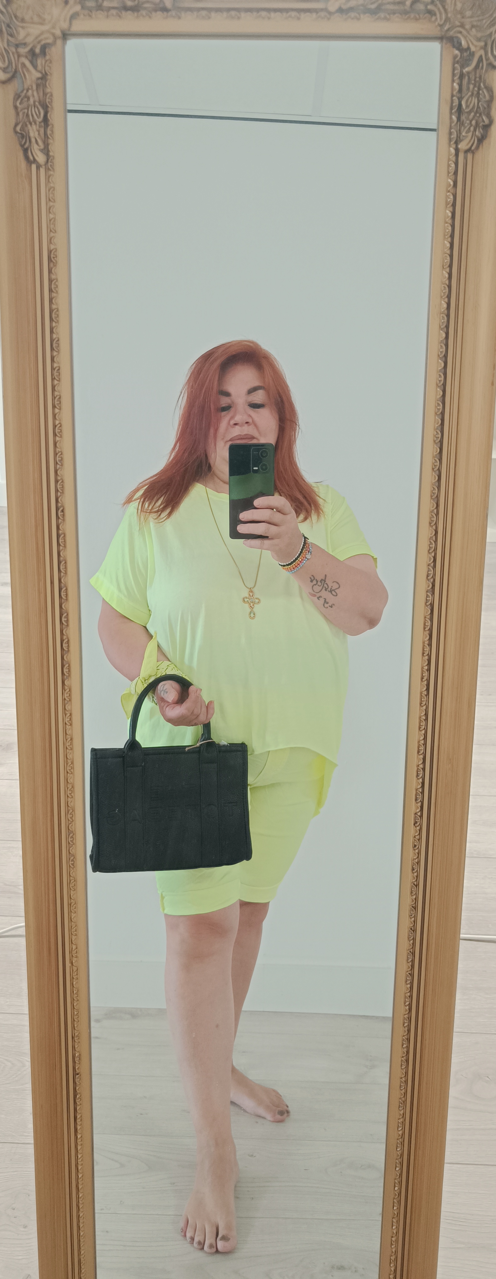 Broek stretch yellow short