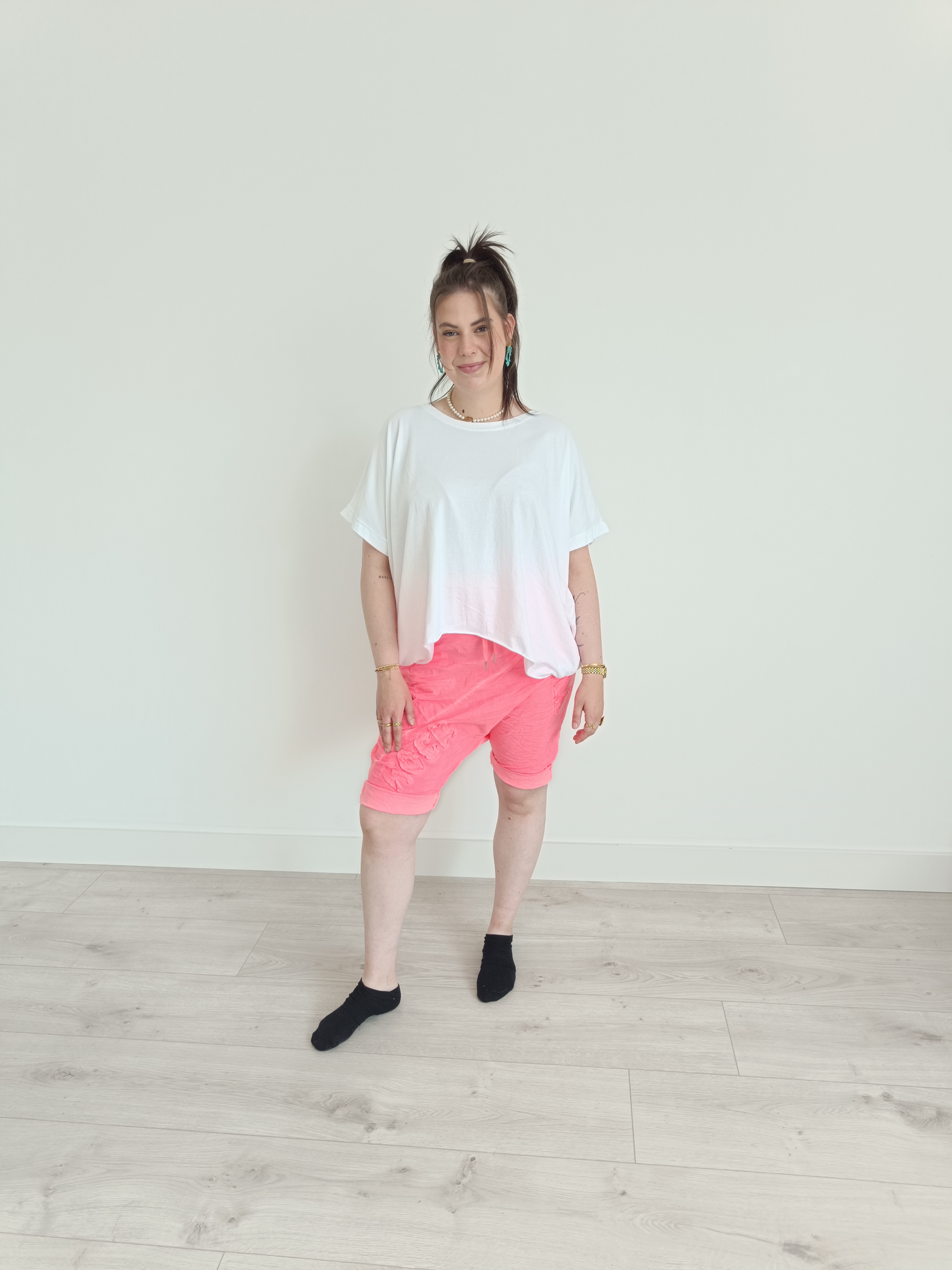 Basis shirt wit korte mouw